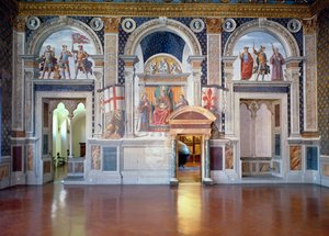 Vista de los frescos en la Sala dei Gigli, c.1470 (post restauración)